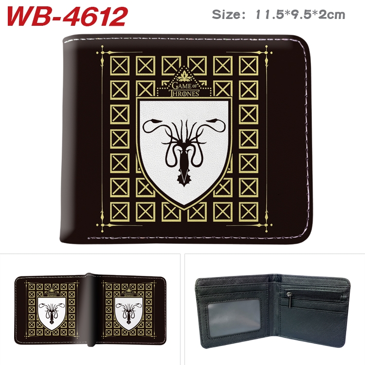 Game of Thrones Animation color PU leather half fold wallet 11.5X9X2CM WB-4612A