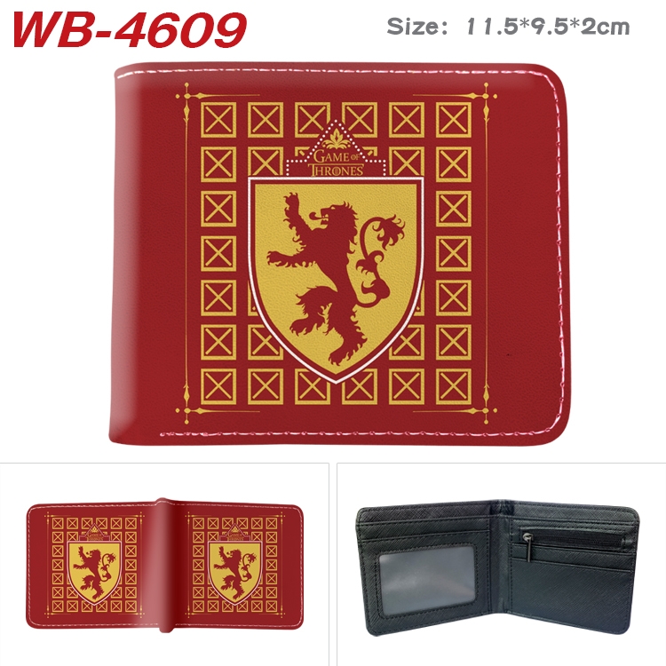 Game of Thrones Animation color PU leather half fold wallet 11.5X9X2CM WB-4609A