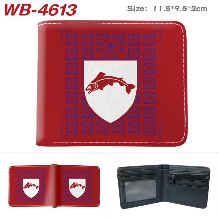 Game of Thrones Animation color PU leather half fold wallet 11.5X9X2CM WB-4613A