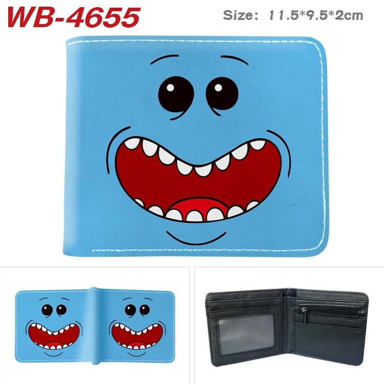 Rick and Morty Animation color PU leather half fold wallet 11.5X9X2CM WB-4655A