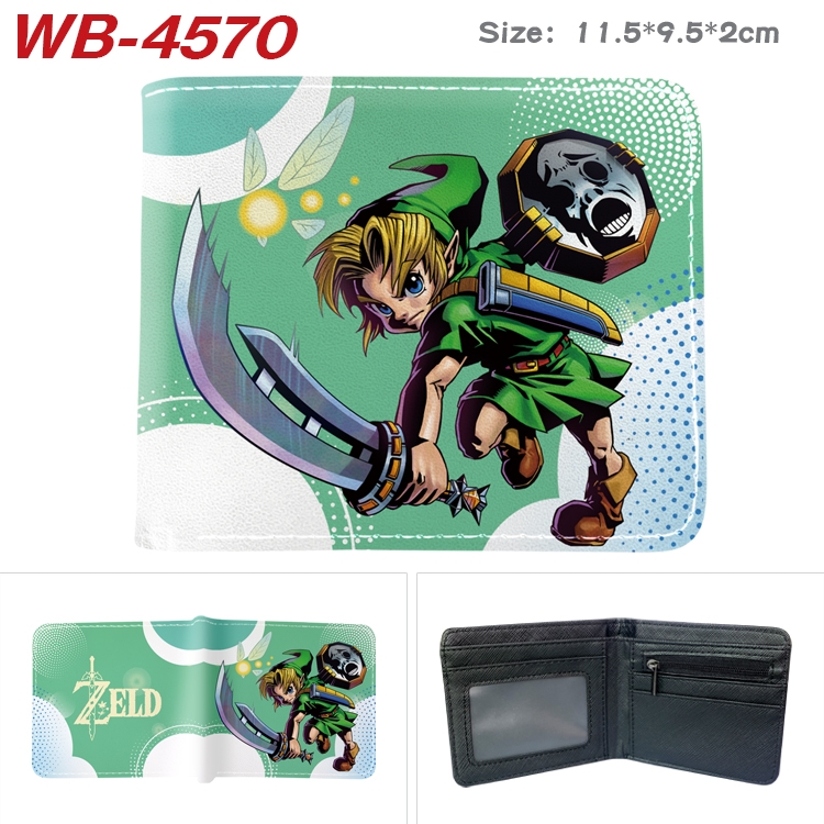The Legend of Zelda Animation color PU leather half fold wallet 11.5X9X2CM WB-4570A