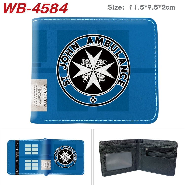 Doctor Who Animation color PU leather half fold wallet 11.5X9X2CM WB-4584A
