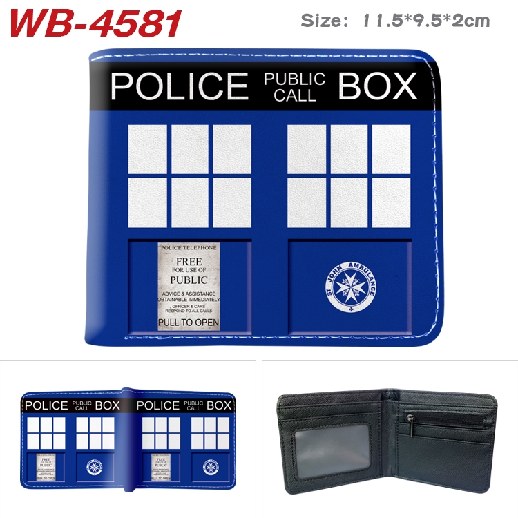 Doctor Who Animation color PU leather half fold wallet 11.5X9X2CM WB-4581A