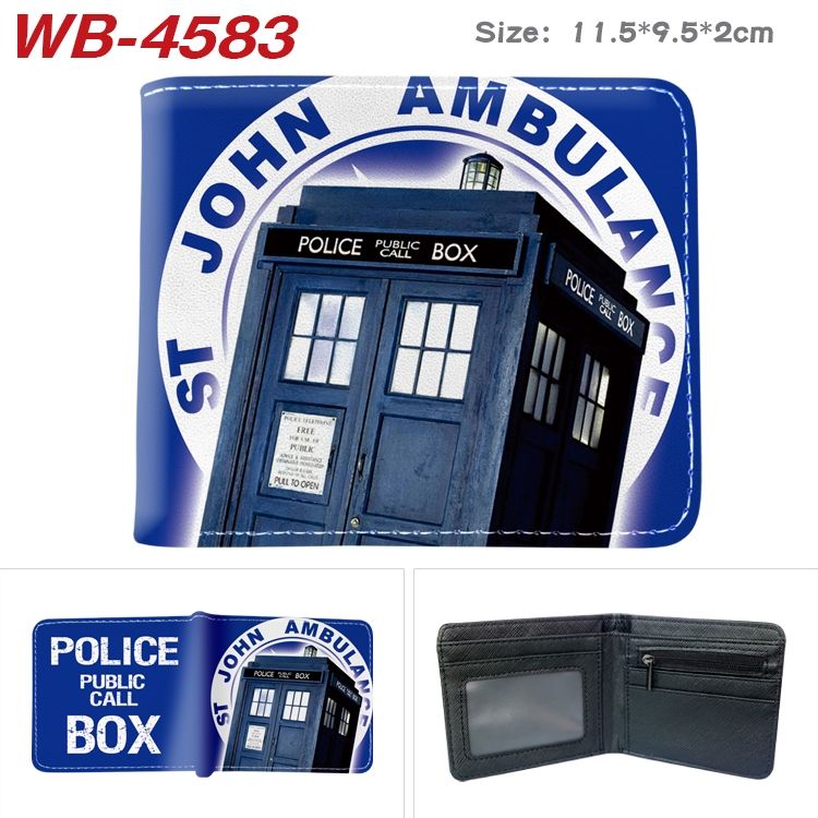 Doctor Who Animation color PU leather half fold wallet 11.5X9X2CM WB-4583A
