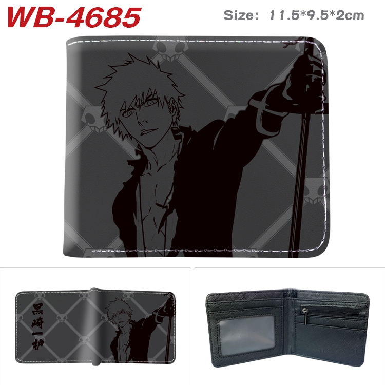 Bleach Animation color PU leather half fold wallet 11.5X9X2CM WB-4685A