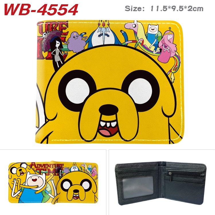 Adventure Time with Animation color PU leather half fold wallet 11.5X9X2CM WB-4554A