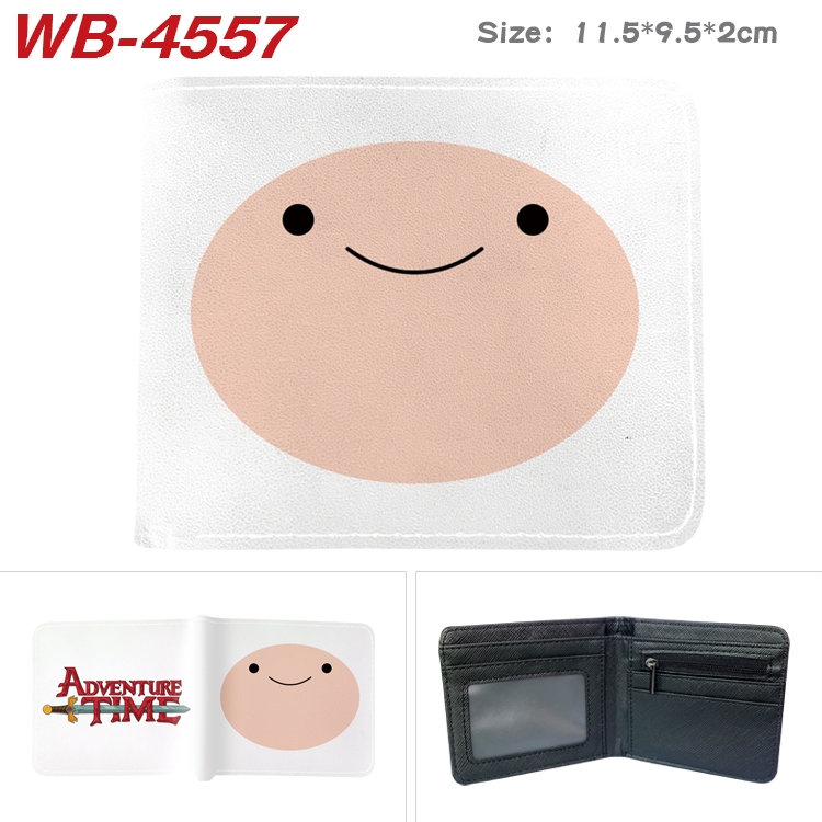 Adventure Time with Animation color PU leather half fold wallet 11.5X9X2CM WB-4557A