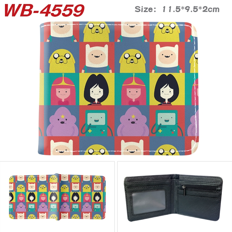 Adventure Time with Animation color PU leather half fold wallet 11.5X9X2CM WB-4559A