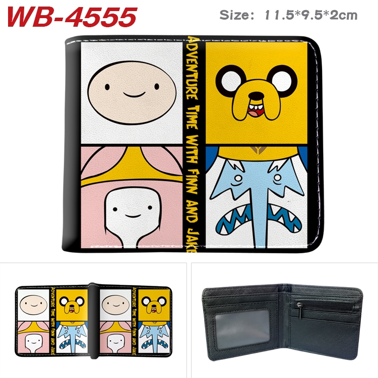 Adventure Time with Animation color PU leather half fold wallet 11.5X9X2CM WB-4555A