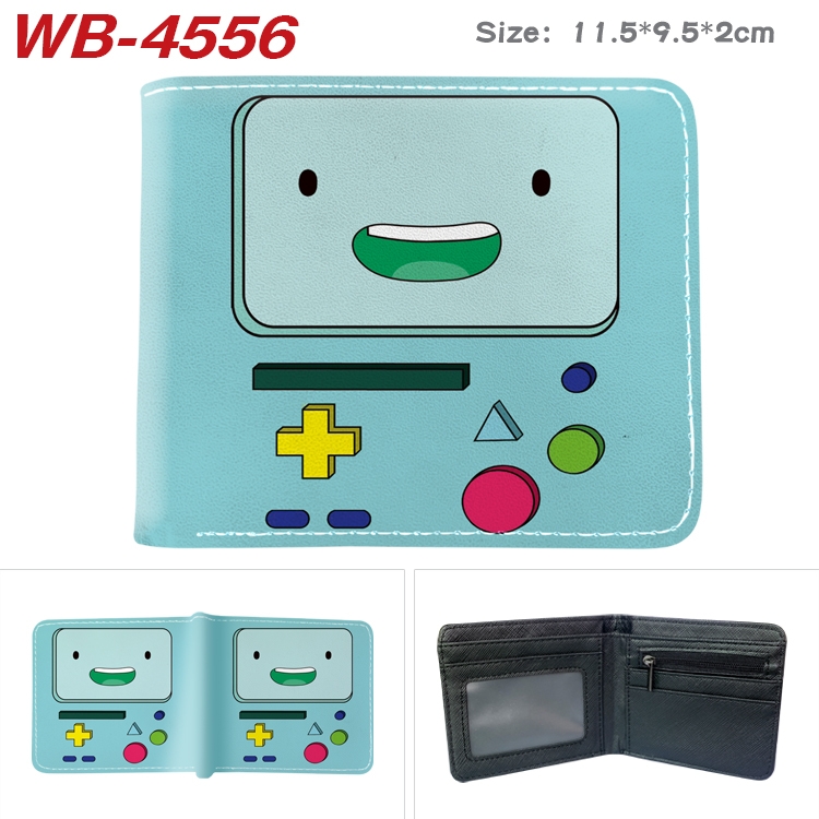 Adventure Time with Animation color PU leather half fold wallet 11.5X9X2CM WB-4556A
