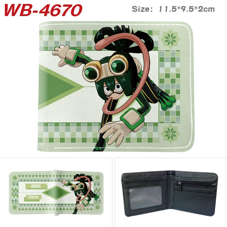My Hero Academia Animation color PU leather half fold wallet 11.5X9X2CM WB-4670A