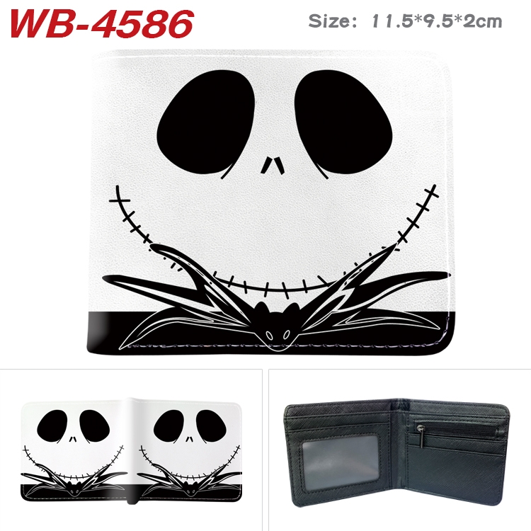 The Nightmare Before Christmas Animation color PU leather half fold wallet 11.5X9X2CM WB-4586A