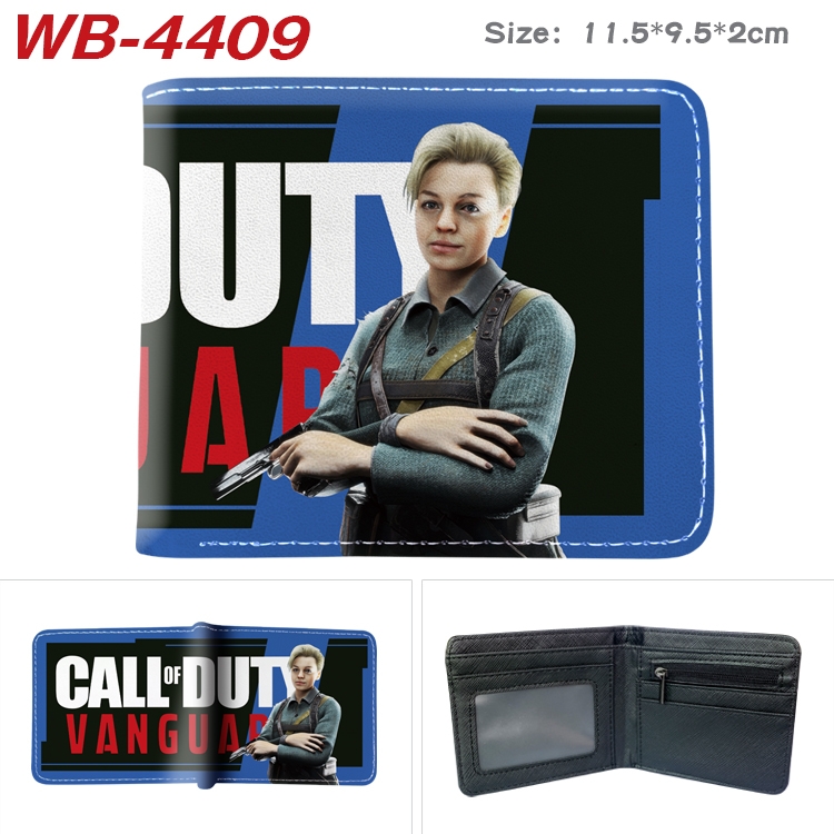 Call of Duty Animation color PU leather half fold wallet 11.5X9X2CM WB-4409A