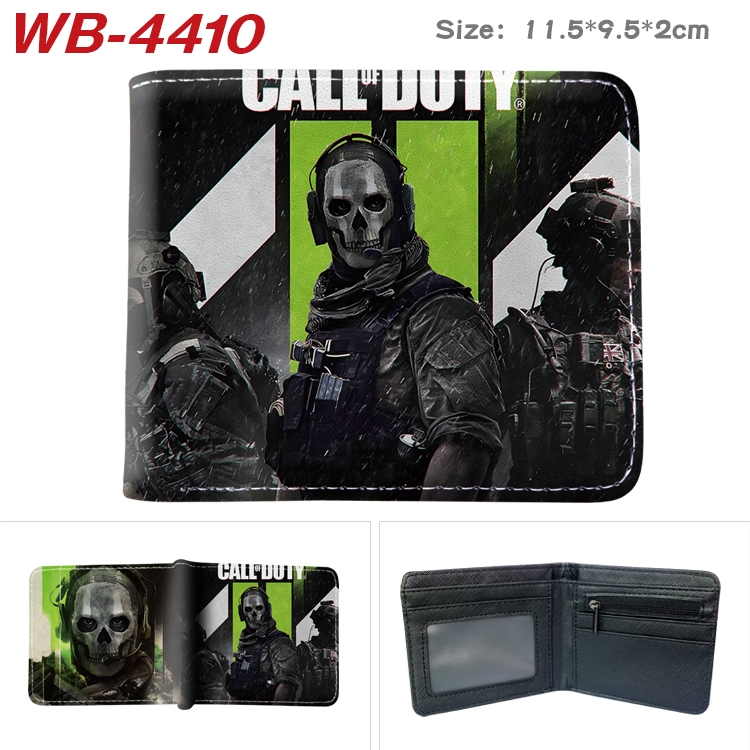 Call of Duty Animation color PU leather half fold wallet 11.5X9X2CM WB-4410A