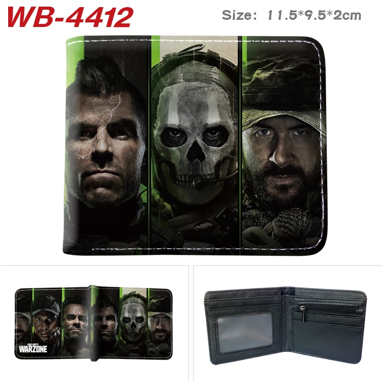 Call of Duty Animation color PU leather half fold wallet 11.5X9X2CM WB-4412A