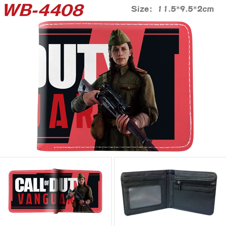 Call of Duty Animation color PU leather half fold wallet 11.5X9X2CM WB-4408A
