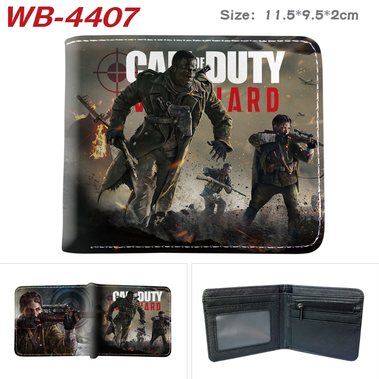 Call of Duty Animation color PU leather half fold wallet 11.5X9X2CM WB-4407A