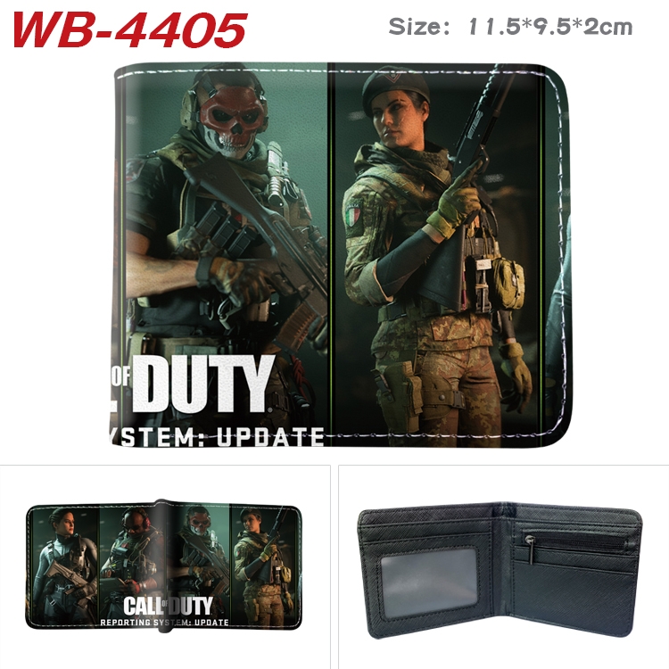 Call of Duty Animation color PU leather half fold wallet 11.5X9X2CM WB-4405A