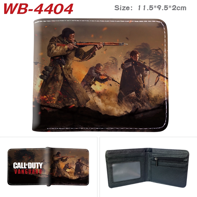Call of Duty Animation color PU leather half fold wallet 11.5X9X2CM WB-4404A