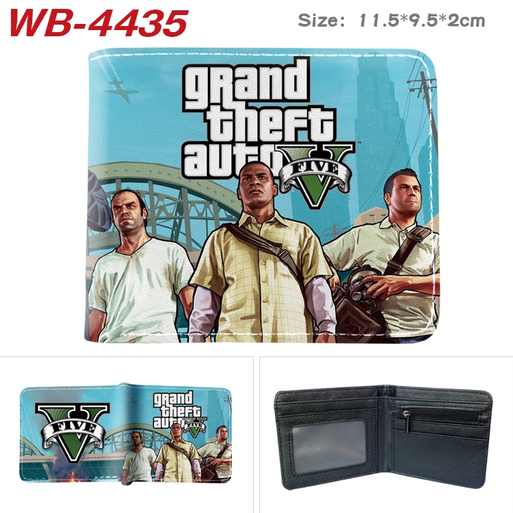 Grand Theft Auto Animation color PU leather half fold wallet 11.5X9X2CM WB-4435A