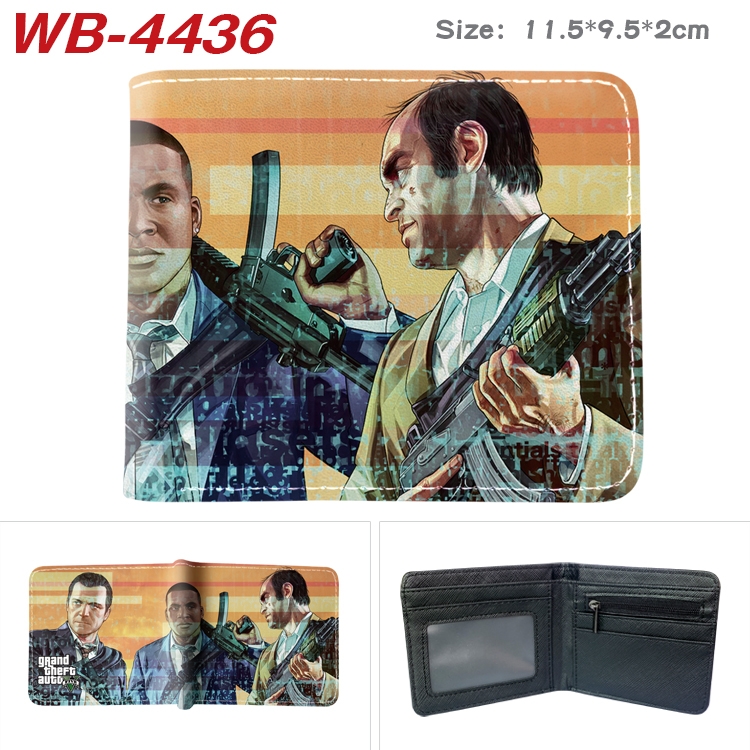 Grand Theft Auto Animation color PU leather half fold wallet 11.5X9X2CM WB-4436A