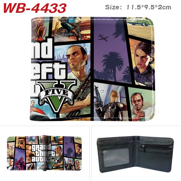 Grand Theft Auto Animation color PU leather half fold wallet 11.5X9X2CM WB-4433A