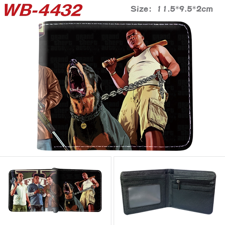 Grand Theft Auto Animation color PU leather half fold wallet 11.5X9X2CM WB-4432A