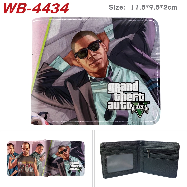 Grand Theft Auto Animation color PU leather half fold wallet 11.5X9X2CM WB-4434A