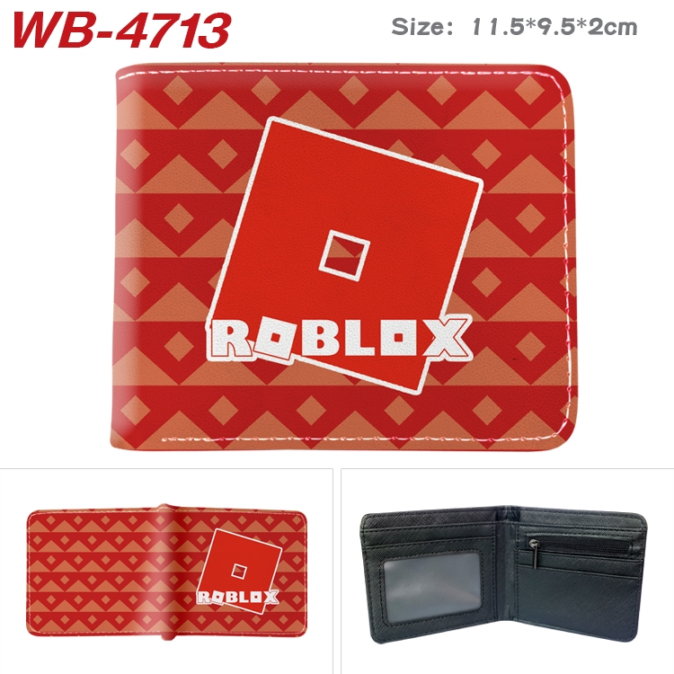 Robllox Animation color PU leather half fold wallet 11.5X9X2CM  WB-4713A