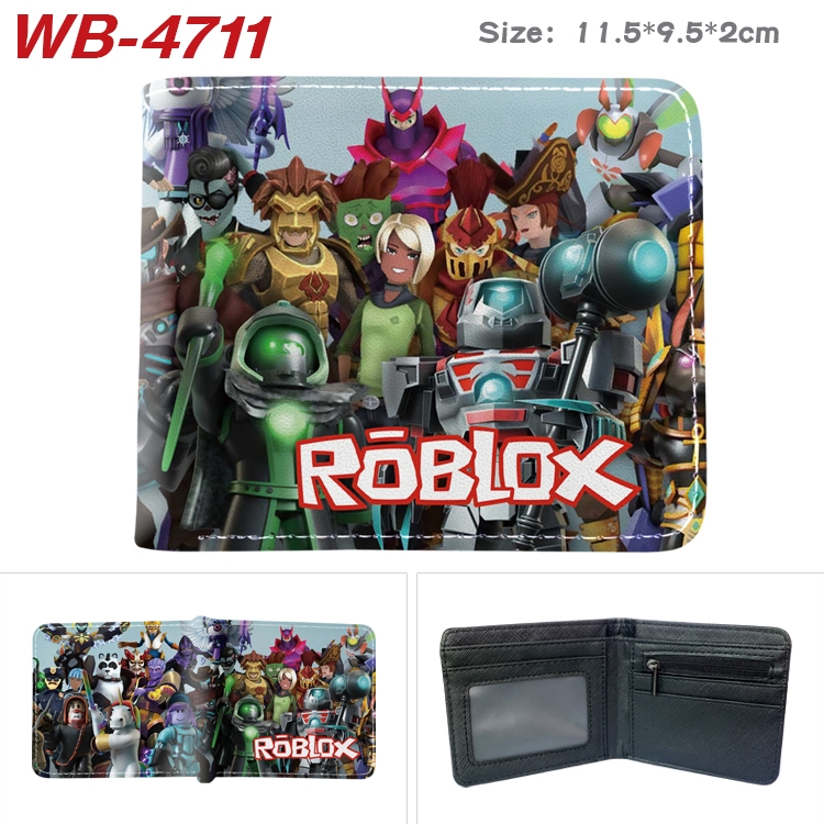 Robllox Animation color PU leather half fold wallet 11.5X9X2CM  WB-4711A