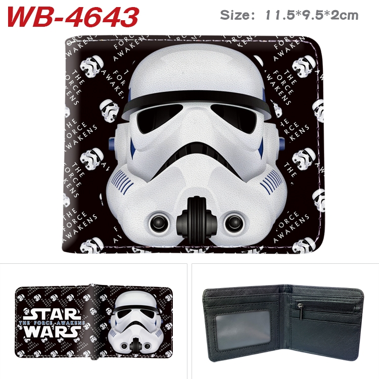 Star Wars Animation color PU leather half fold wallet 11.5X9X2CM WB-4643A