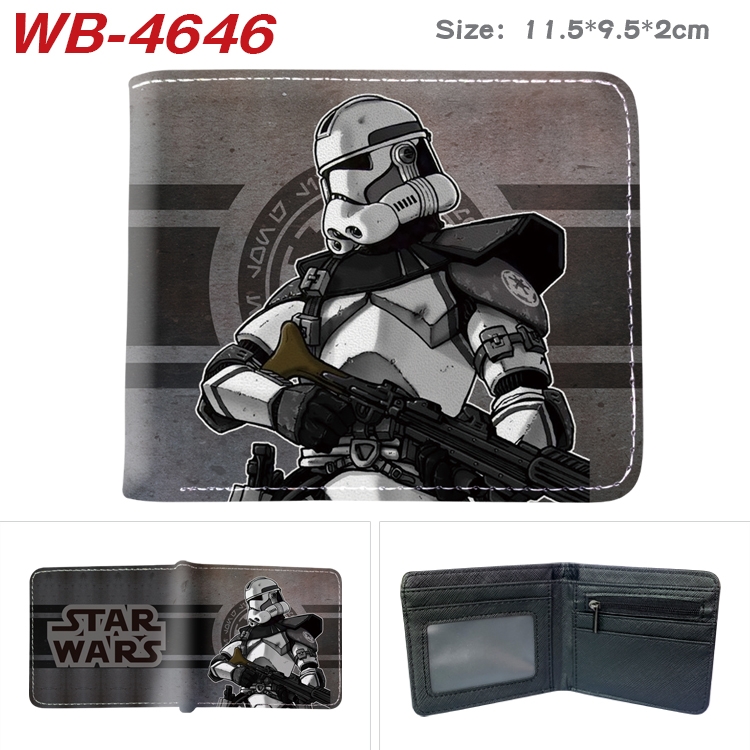 Star Wars Animation color PU leather half fold wallet 11.5X9X2CM WB-4646A