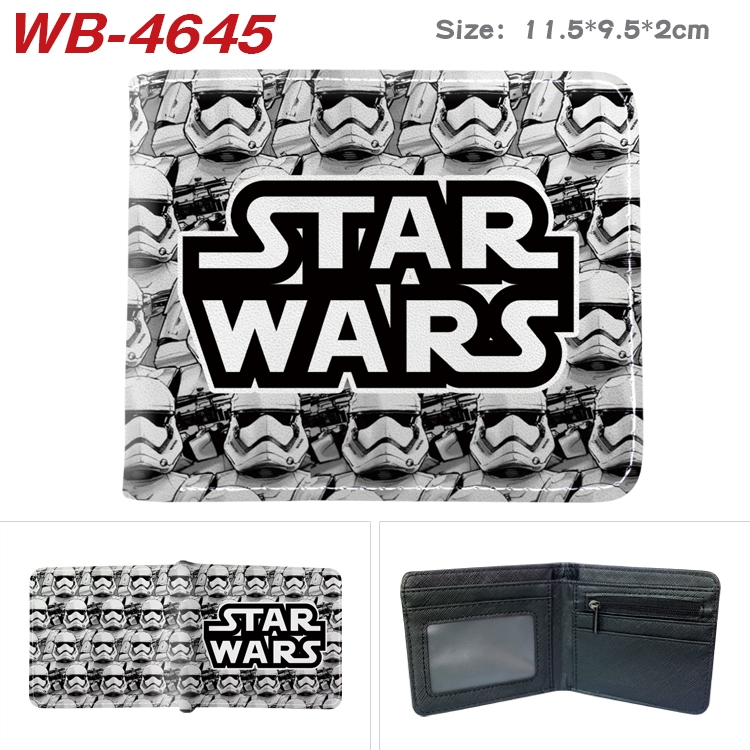 Star Wars Animation color PU leather half fold wallet 11.5X9X2CM  WB-4645A