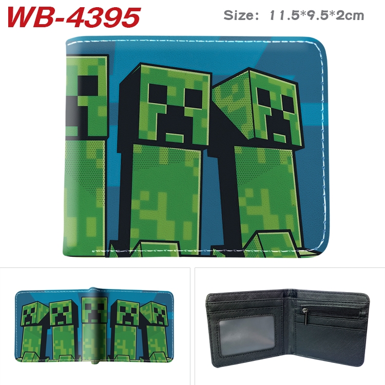 Minecraft Animation color PU leather half fold wallet 11.5X9X2CM WB-4395A