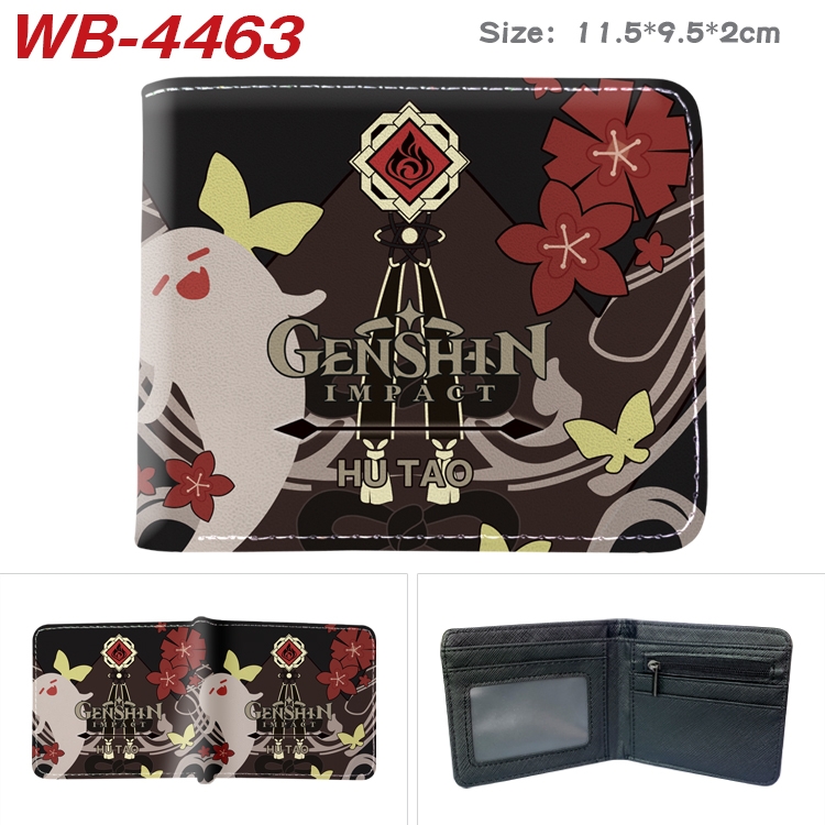 Genshin Impact Animation color PU leather half fold wallet 11.5X9X2CM WB-4463A