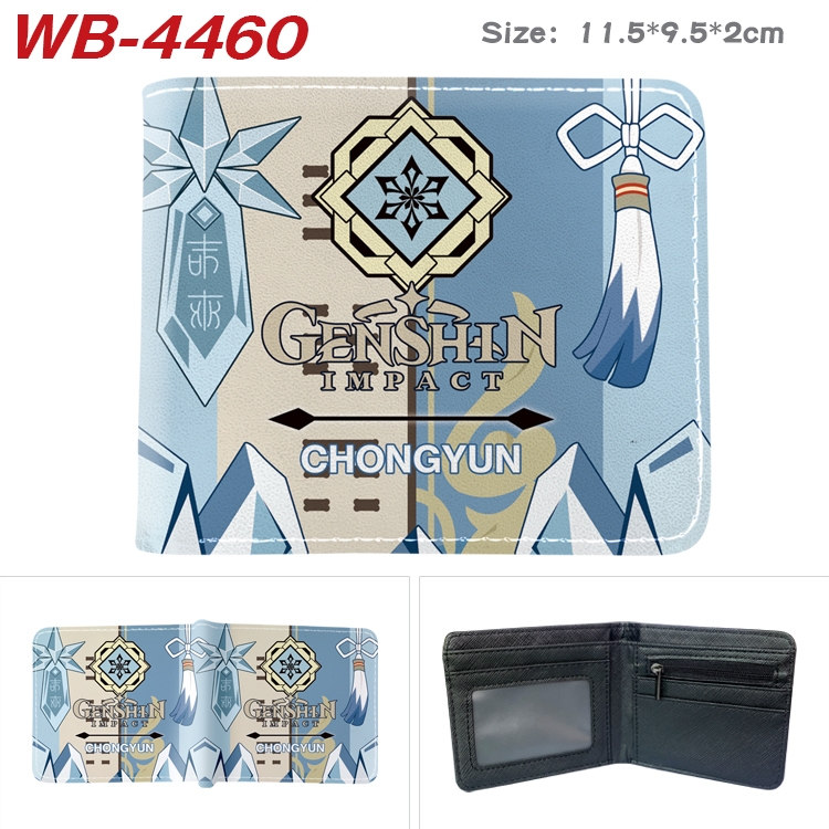 Genshin Impact Animation color PU leather half fold wallet 11.5X9X2CM WB-4460A