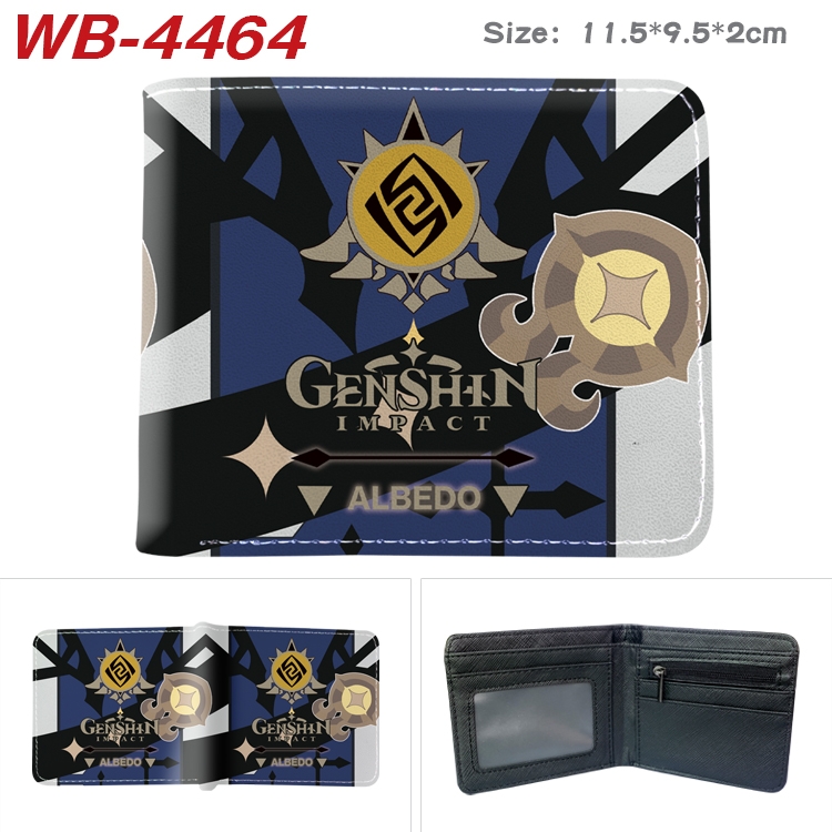 Genshin Impact Animation color PU leather half fold wallet 11.5X9X2CM WB-4464A