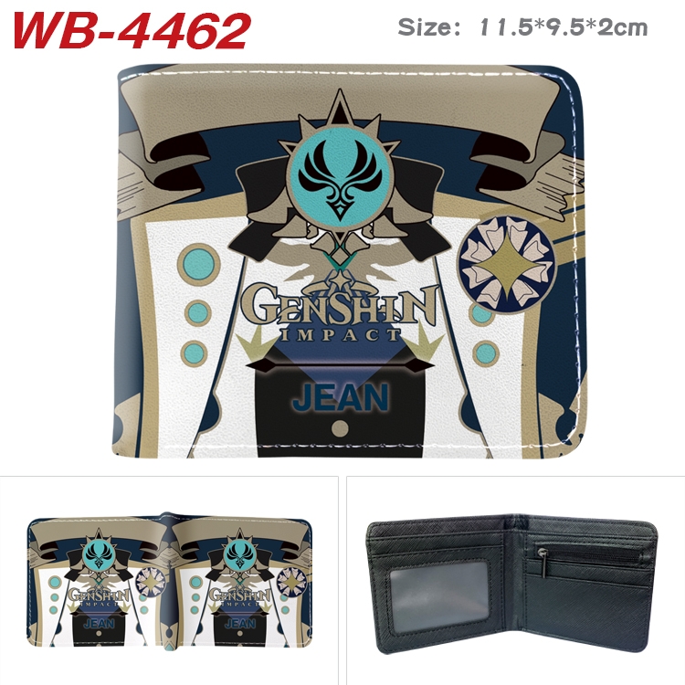 Genshin Impact Animation color PU leather half fold wallet 11.5X9X2CM WB-4462A