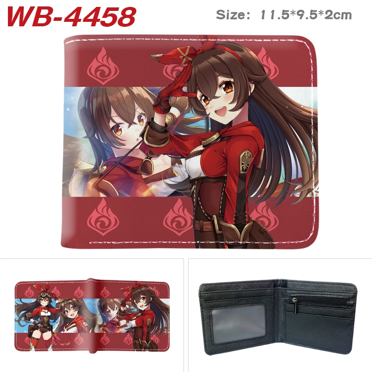 Genshin Impact Animation color PU leather half fold wallet 11.5X9X2CM WB-4458A