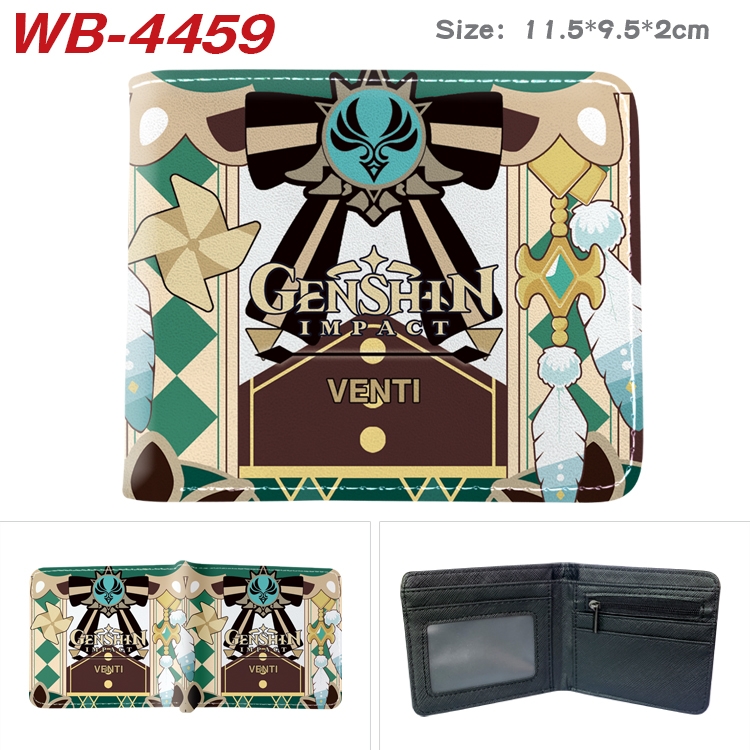 Genshin Impact Animation color PU leather half fold wallet 11.5X9X2CM WB-4459A