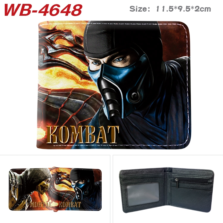 Mortal Komba Animation color PU leather half fold wallet 11.5X9X2CM WB-4648A