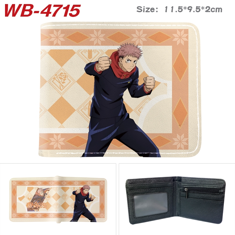 Jujutsu Kaisen Animation color PU leather half fold wallet 11.5X9X2CM战 WB-4715A