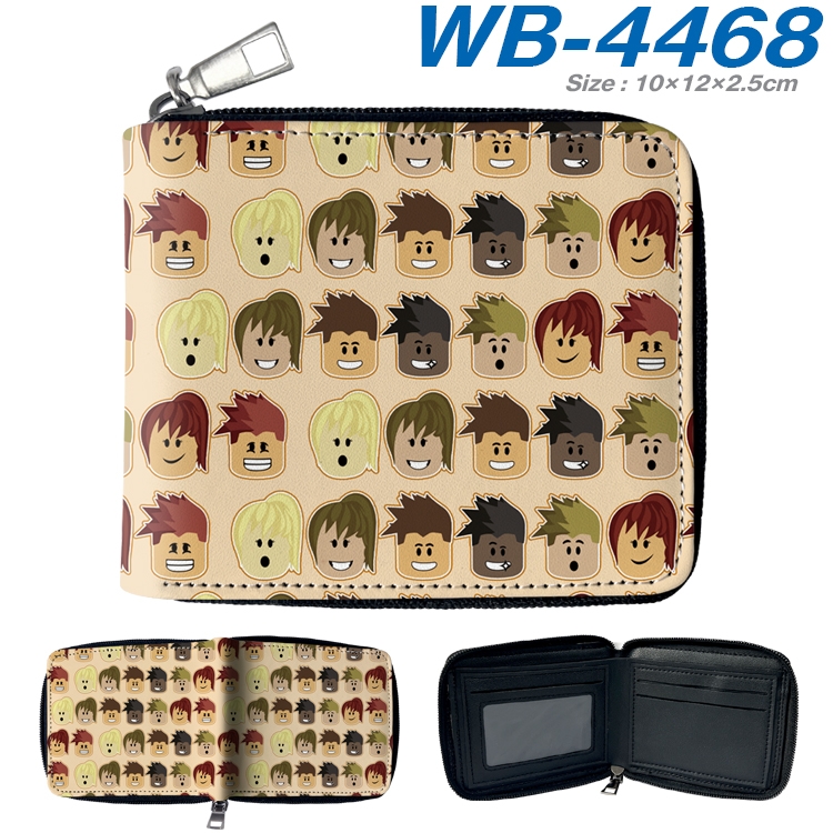 Robllox Anime full-color short full zip two fold wallet 10x12x2.5cm WB-4468A