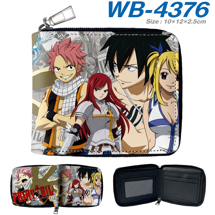 Fairy tail Anime full-color short full zip two fold wallet 10x12x2.5cm WB-4376A