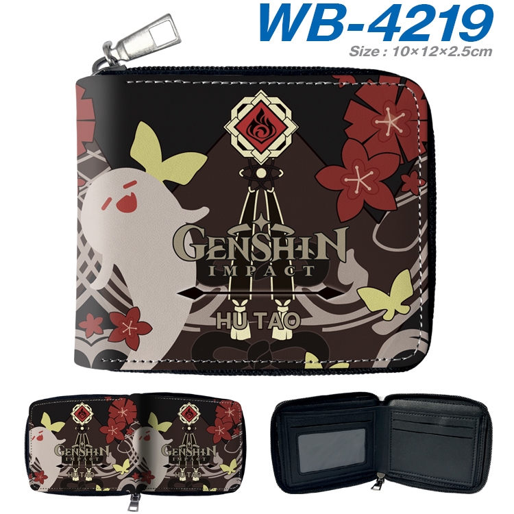 Genshin Impact Anime full-color short full zip two fold wallet 10x12x2.5cm WB-4219A