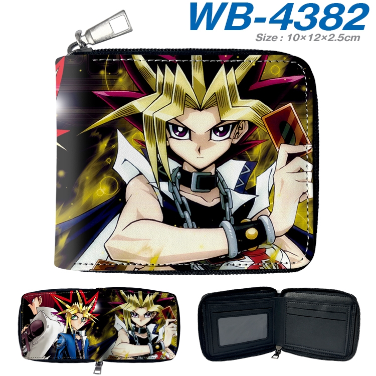 Yugioh Anime full-color short full zip two fold wallet 10x12x2.5cm WB-4382A