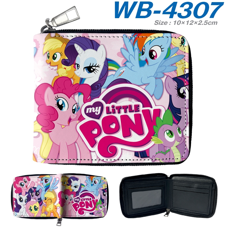My Little Pony Anime full-color short full zip two fold wallet 10x12x2.5cm WB-4307A