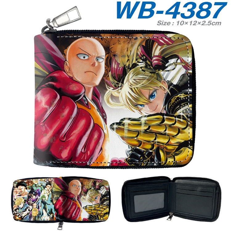 One Punch Man Anime full-color short full zip two fold wallet 10x12x2.5cmWB-4387A