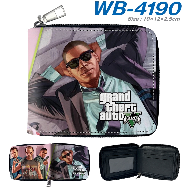 Grand Theft Auto Anime full-color short full zip two fold wallet 10x12x2.5cm WB-4190