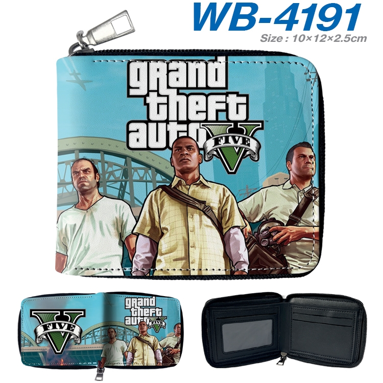 Grand Theft Auto Anime full-color short full zip two fold wallet 10x12x2.5cm WB-4191